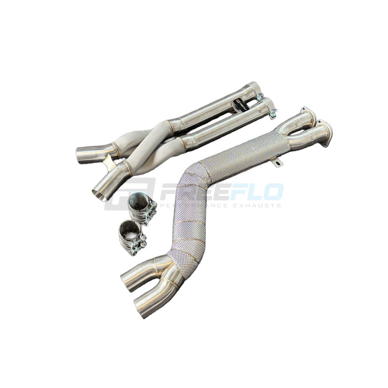 BMW X3M F97 S58 4" Hybrid Single Z-Pipe Mid Pipe Exhaust | FreeFlo AGR-X