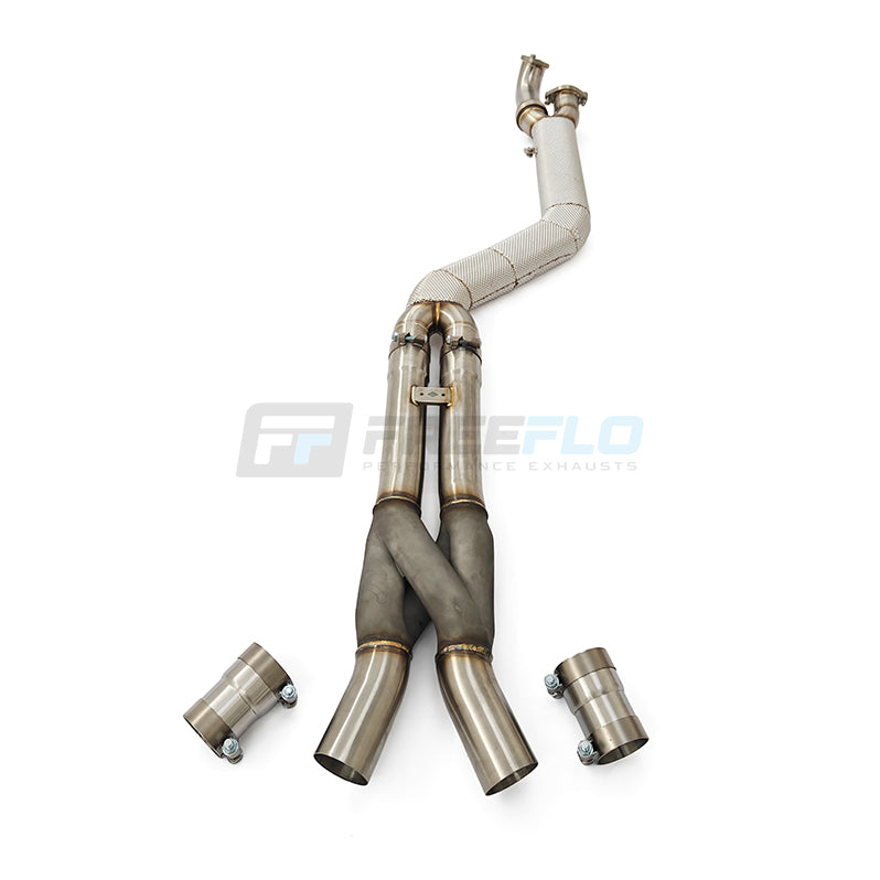 BMW M3 G80/G81 S58 4" Hybrid Single Z-Pipe Mid Pipe Exhaust | FreeFlo AGR-X