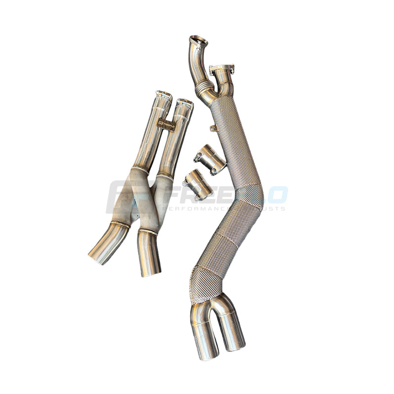 BMW M2 G87 S58 4" Hybrid Single Z-Pipe Mid Pipe Exhaust | FreeFlo AGR-X
