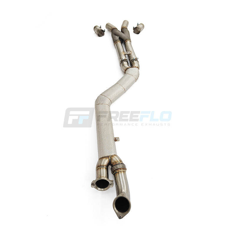 BMW X3M F97 S58 4" Hybrid Single Z-Pipe Mid Pipe Exhaust | FreeFlo AGR-X