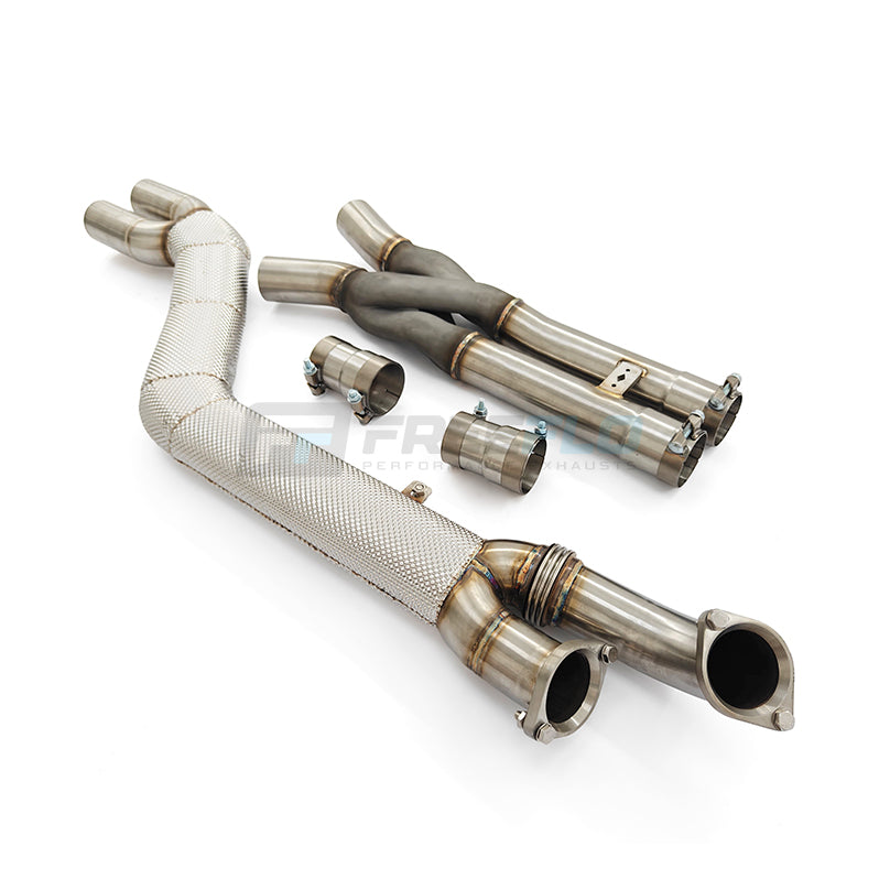 BMW X4M F98 S58 4" Hybrid Single Z-Pipe Mid Pipe Exhaust | FreeFlo AGR-X